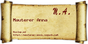 Mauterer Anna névjegykártya